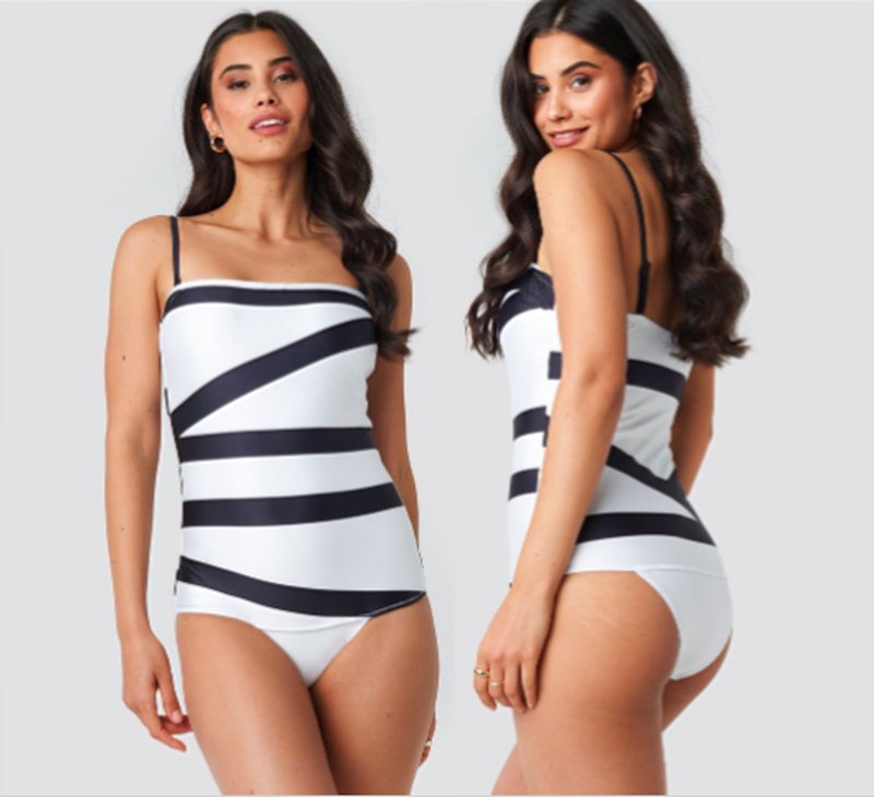 Svartvit bandeau-baddräkt från Calvin Klein Svartvit bandeau-baddräkt från Calvin Klein